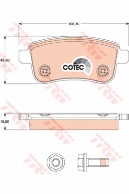 Kit de plaquettes de frein, frein à disque COTEC