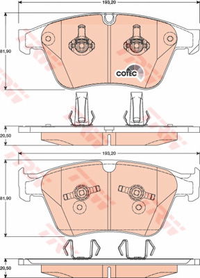 Kit de plaquettes de frein, frein à disque COTEC