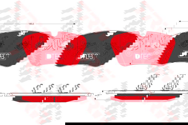 Kit de plaquettes de frein, frein à disque DTEC COTEC
