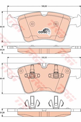 Kit de plaquettes de frein, frein à disque COTEC