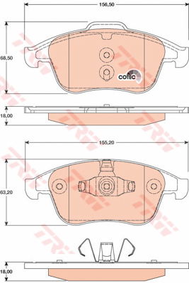 Kit de plaquettes de frein, frein à disque COTEC