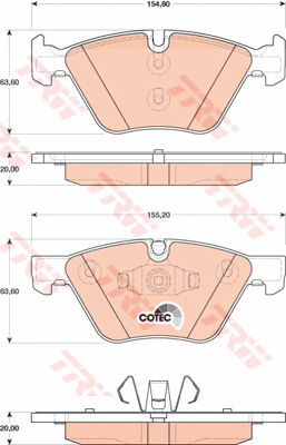 Kit de plaquettes de frein, frein à disque COTEC