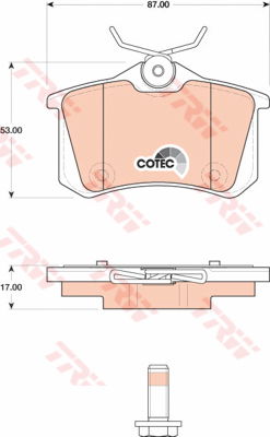 Kit de plaquettes de frein, frein à disque COTEC