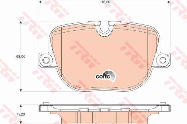 Kit de plaquettes de frein, frein à disque COTEC