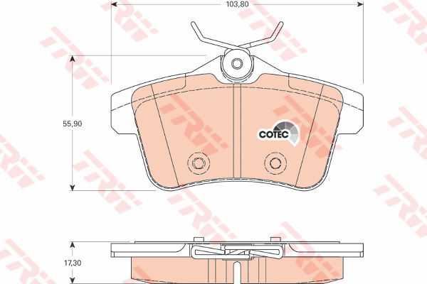 Kit de plaquettes de frein, frein à disque COTEC