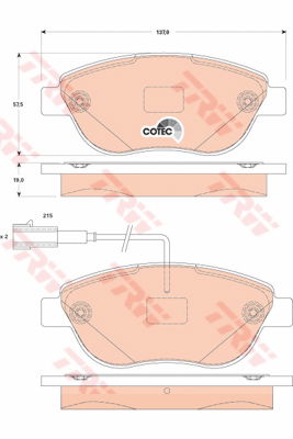 Kit de plaquettes de frein, frein à disque COTEC