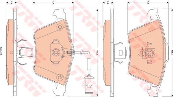 Kit de plaquettes de frein, frein à disque