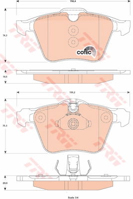Kit de plaquettes de frein, frein à disque COTEC