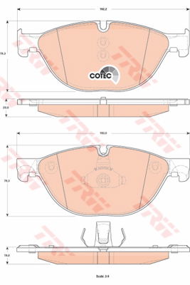 Kit de plaquettes de frein, frein à disque COTEC