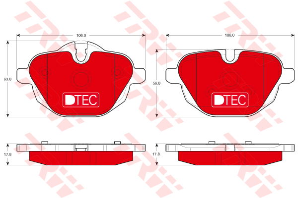 Kit de plaquettes de frein, frein à disque DTEC COTEC