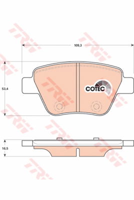 Kit de plaquettes de frein, frein à disque COTEC