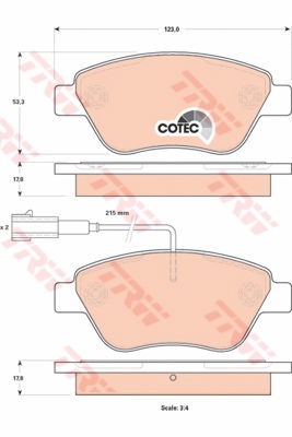 Kit de plaquettes de frein, frein à disque COTEC