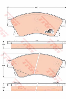 Kit de plaquettes de frein, frein à disque COTEC