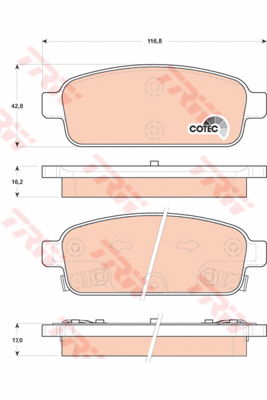 Kit de plaquettes de frein, frein à disque COTEC