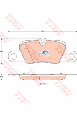 Kit de plaquettes de frein, frein à disque COTEC