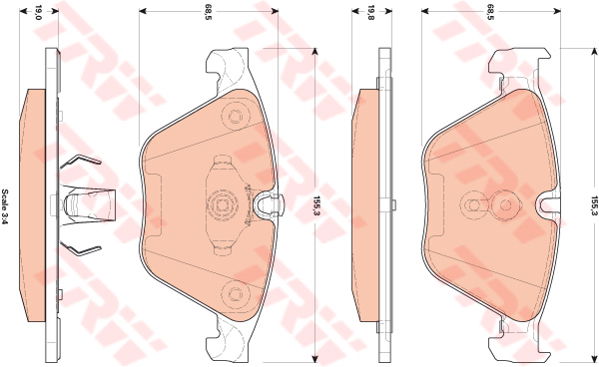 Kit de plaquettes de frein, frein à disque