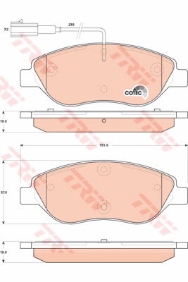 Kit de plaquettes de frein, frein à disque COTEC