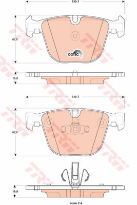 Kit de plaquettes de frein, frein à disque COTEC