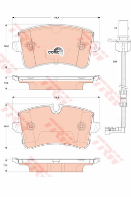 Kit de plaquettes de frein, frein à disque COTEC