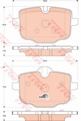 Kit de plaquettes de frein, frein à disque COTEC