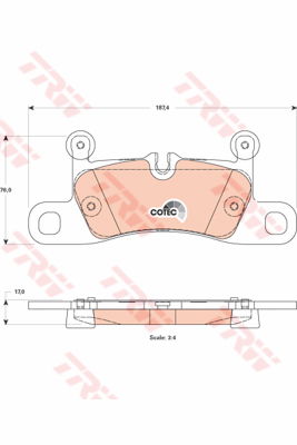 Kit de plaquettes de frein, frein à disque COTEC