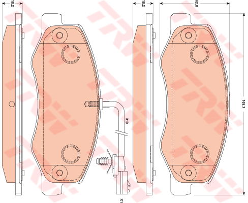 Kit de plaquettes de frein, frein à disque COTEC