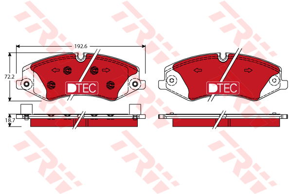 Kit de plaquettes de frein, frein à disque DTEC COTEC