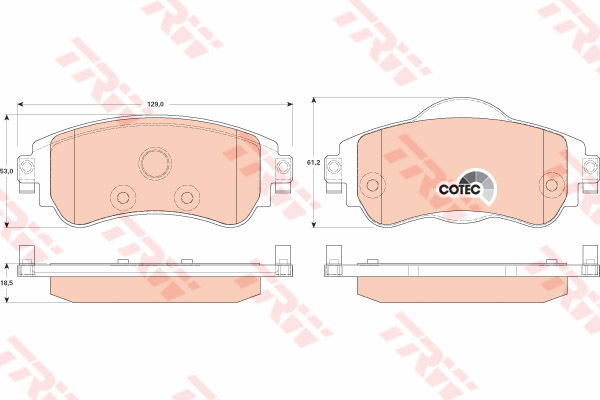 Kit de plaquettes de frein, frein à disque COTEC