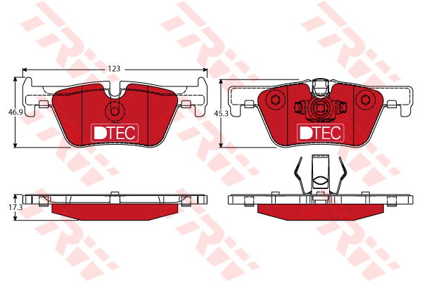 Kit de plaquettes de frein, frein à disque DTEC COTEC