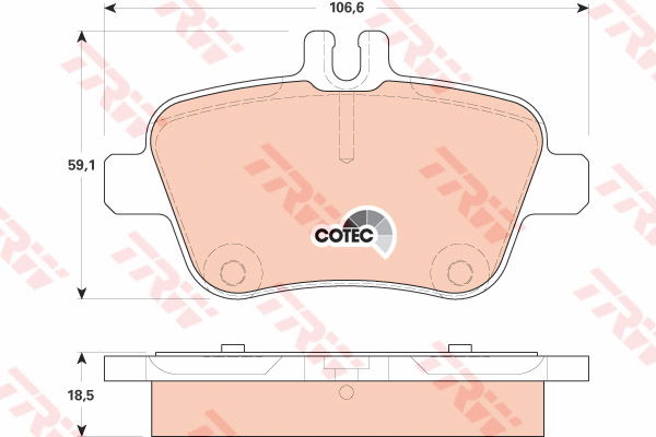 Kit de plaquettes de frein, frein à disque COTEC