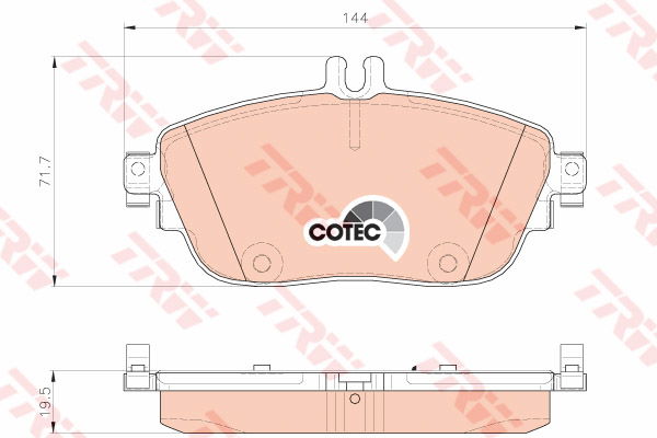 Kit de plaquettes de frein, frein à disque COTEC