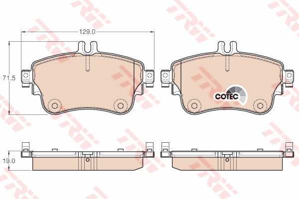 Kit de plaquettes de frein, frein à disque COTEC