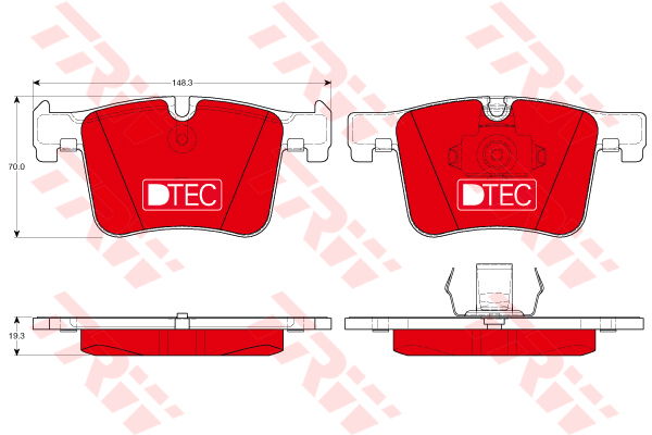 Kit de plaquettes de frein, frein à disque DTEC COTEC