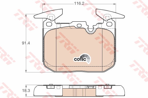 Kit de plaquettes de frein, frein à disque COTEC