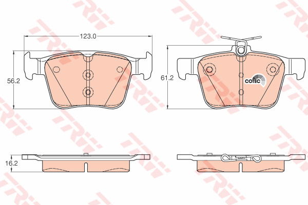 Kit de plaquettes de frein, frein à disque COTEC