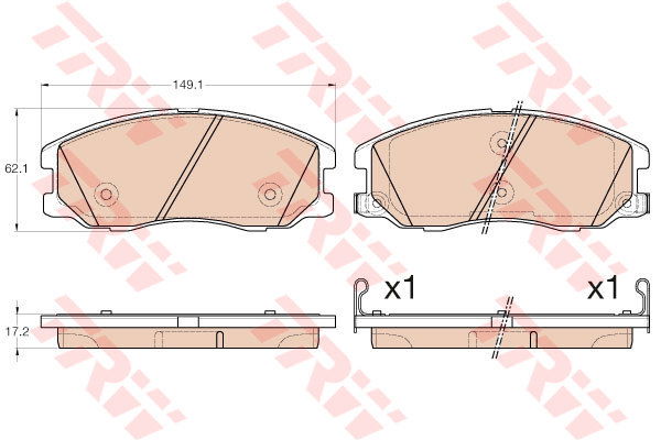 Kit de plaquettes de frein, frein à disque
