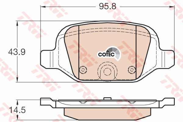 Kit de plaquettes de frein, frein à disque COTEC