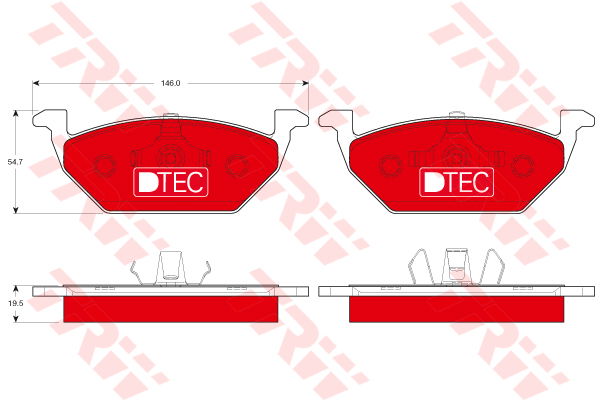 Kit de plaquettes de frein, frein à disque DTEC COTEC