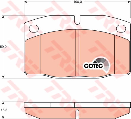 Kit de plaquettes de frein, frein à disque COTEC