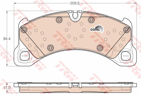 Kit de plaquettes de frein, frein à disque COTEC