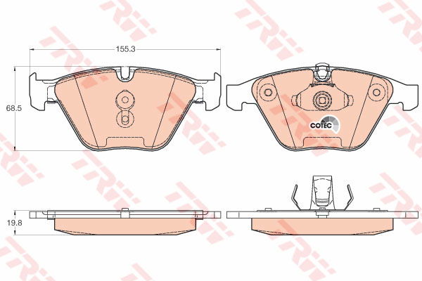 Kit de plaquettes de frein, frein à disque COTEC