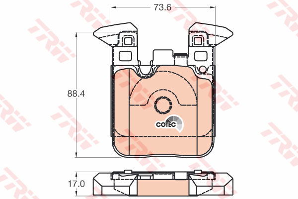 Kit de plaquettes de frein, frein à disque COTEC