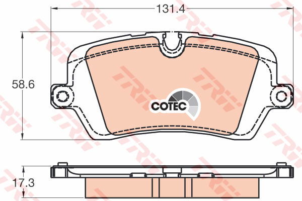 Kit de plaquettes de frein, frein à disque COTEC