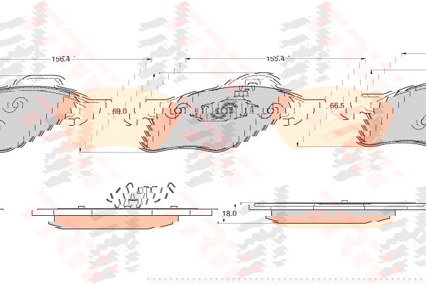 Kit de plaquettes de frein, frein à disque