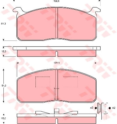 Kit de plaquettes de frein, frein à disque