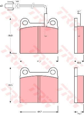 Kit de plaquettes de frein, frein à disque