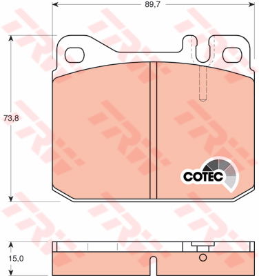 Kit de plaquettes de frein, frein à disque COTEC