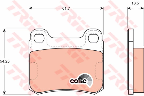 Kit de plaquettes de frein, frein à disque COTEC