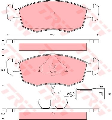 Kit de plaquettes de frein, frein à disque