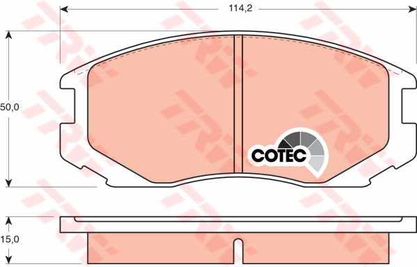 Kit de plaquettes de frein, frein à disque COTEC